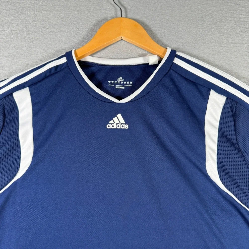 Adidas‎ ClimaCool MLS Soccer Jersey Mens XL Navy Blue White Short Sleeve Sport